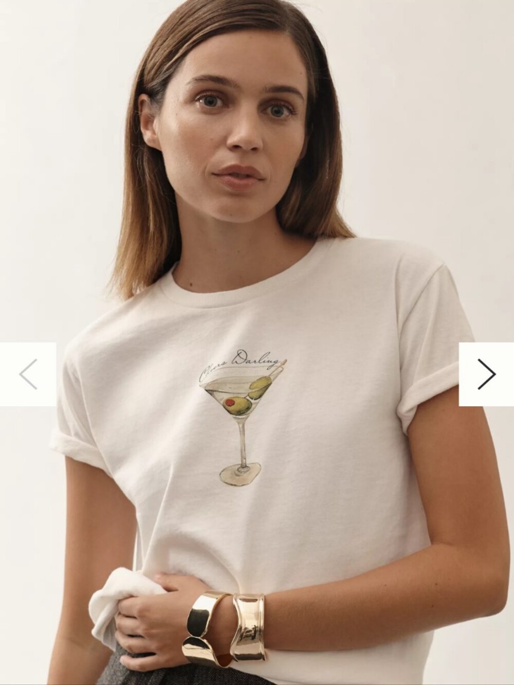 ANTHROPOLOGIE cocktail hour graphic tee shirt - size medium